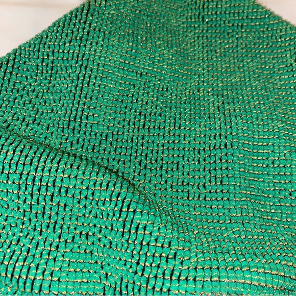 NEW Good American 4XL (7) Always Fits Sculpt Twist Bikini Top Green Gold Detail - Picture 3 of 14